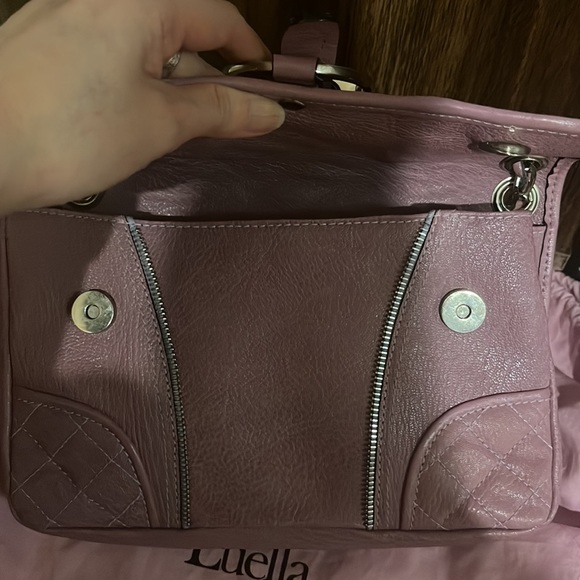 $750 Luella Heart Charm Mauve Limited Edition Handbag ( Used Once)9.5”x6”x3” - Picture 6 of 8